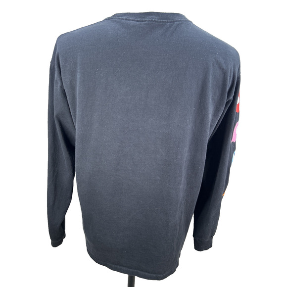 Pac-Man T-Shirt Mens M Vtg Video Game Arcade 70s Black Long Sleeve 80s Bandai - Picture 10 of 15
